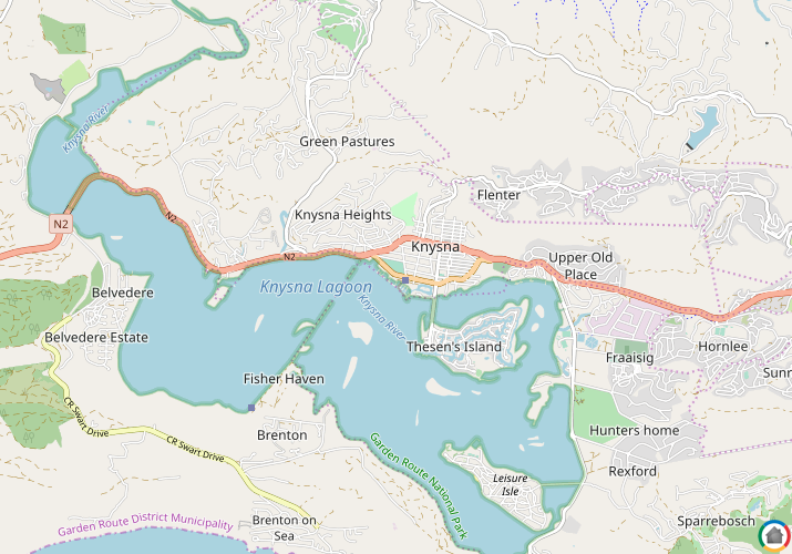 Map location of Knysna
